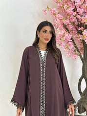 C 1238 Wood Lace Abaya