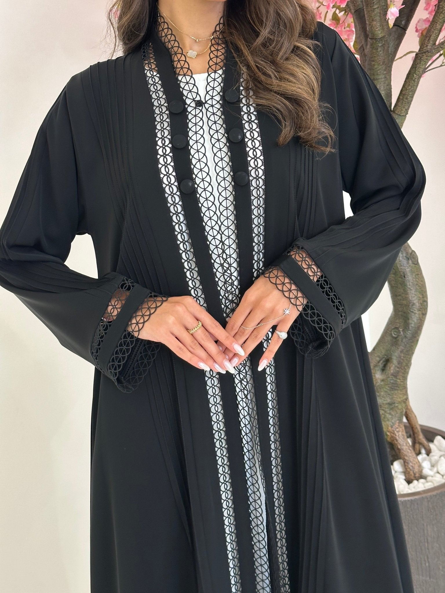 C 1240 Black Lace Abaya