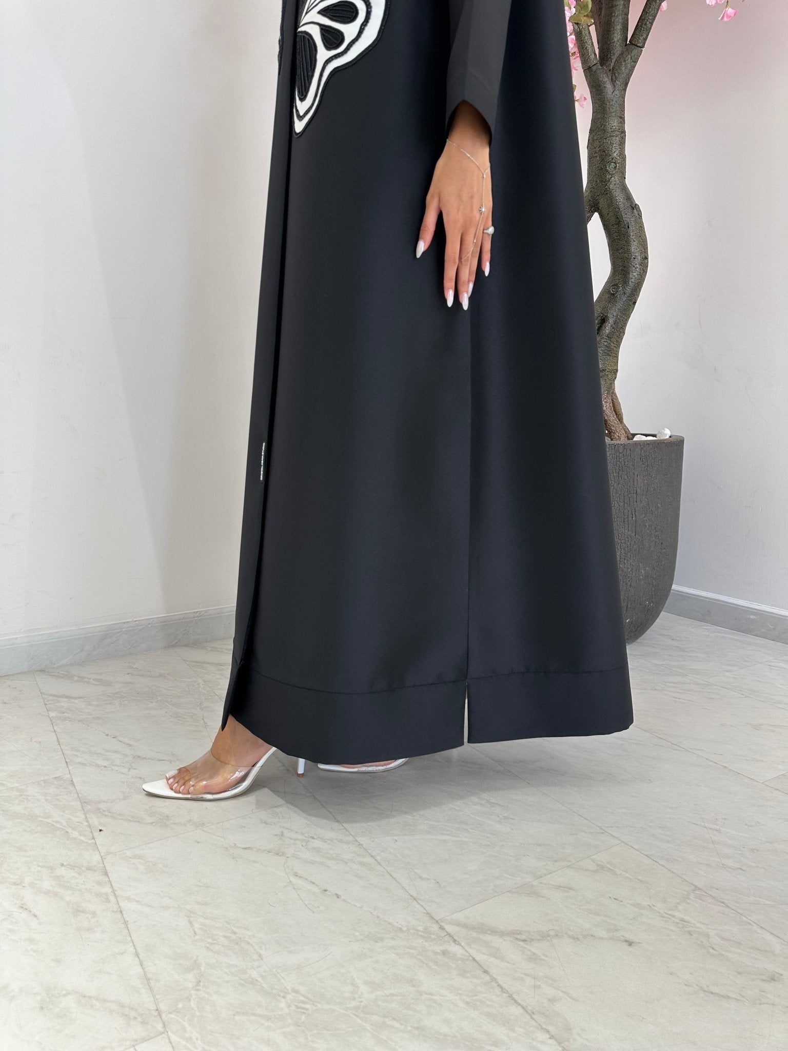 C 1241 Black Beaded Abaya