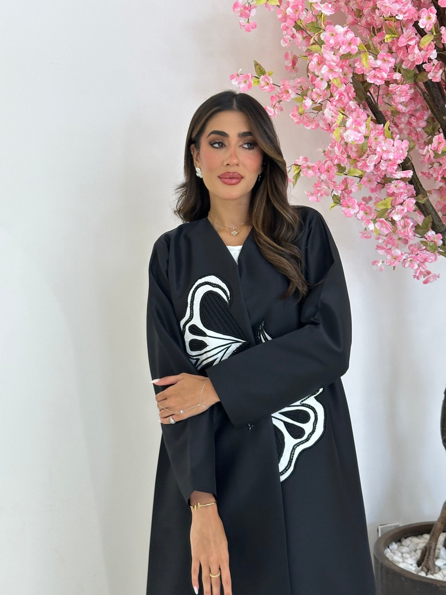 C 1241 Black Beaded Abaya