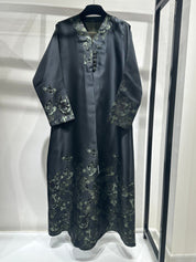 C 1255 - 07 Black Green Printed Abaya