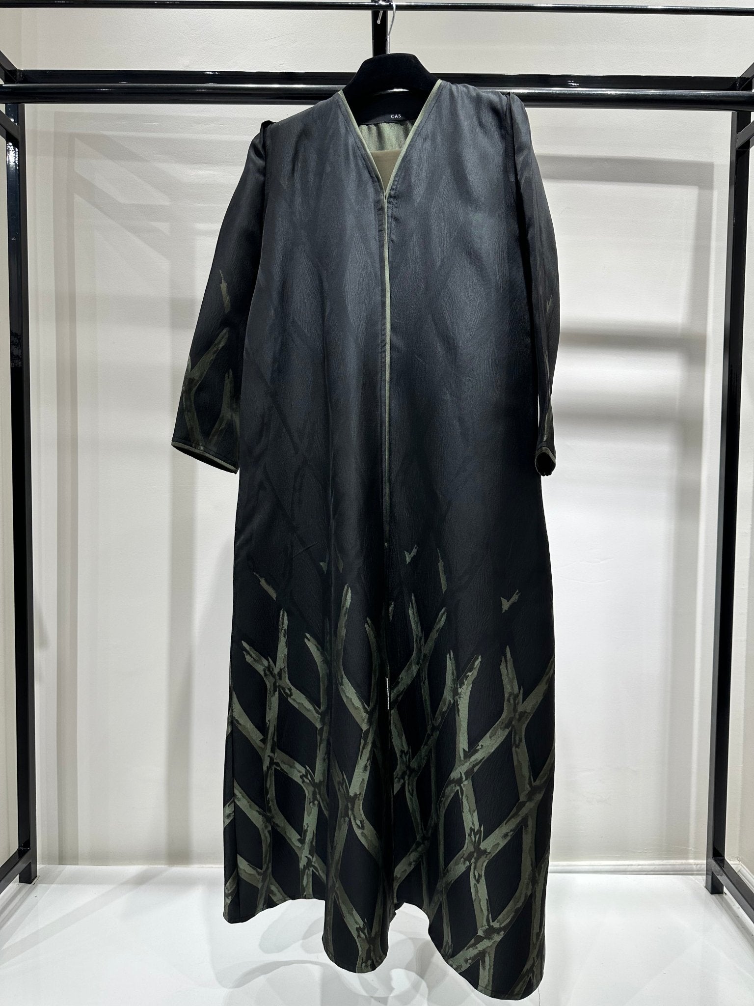 C 1257 - 02 Cypress Green Printed Abaya