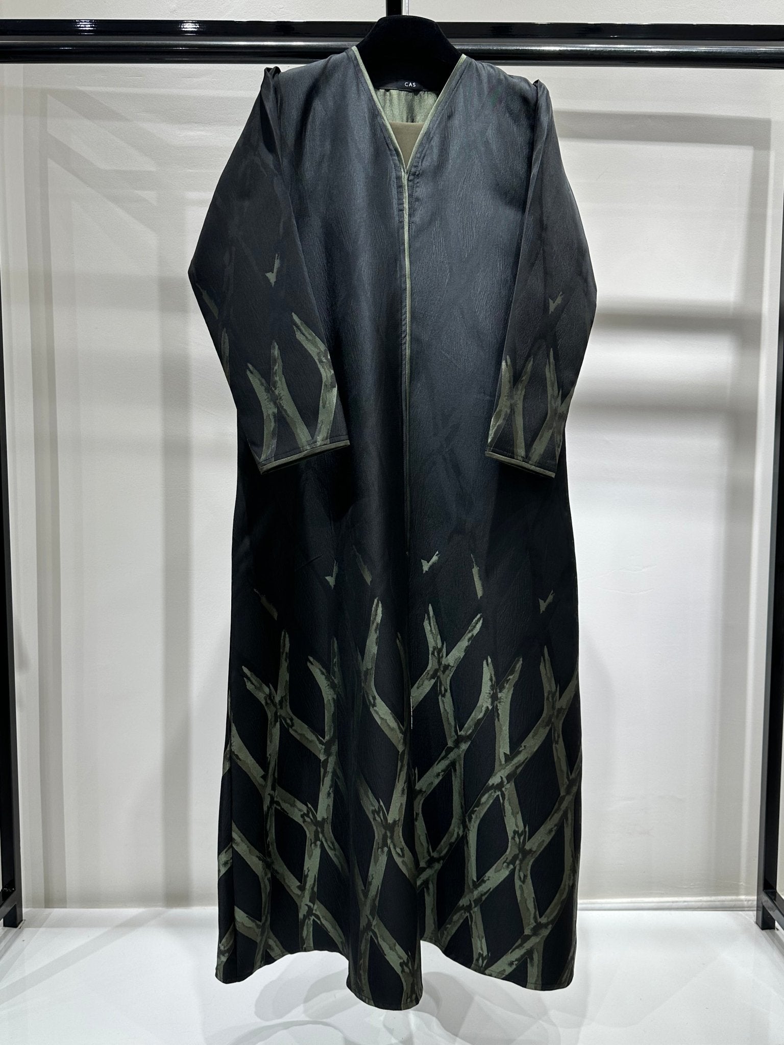 C 1257 - 02 Cypress Green Printed Abaya