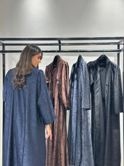 C 1259 - 01 Navy Blue Printed Abaya