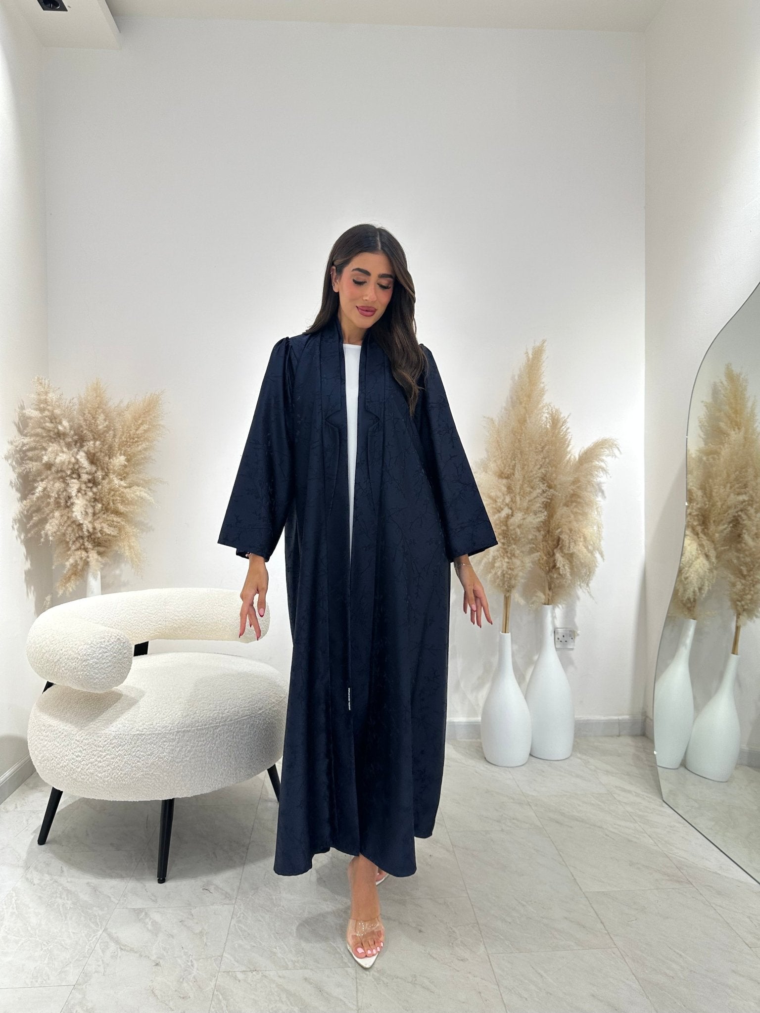 C 1259 - 01 Navy Blue Printed Abaya