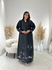 C 1260 Black Beaded Abaya