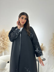 C 1260 Black Beaded Abaya