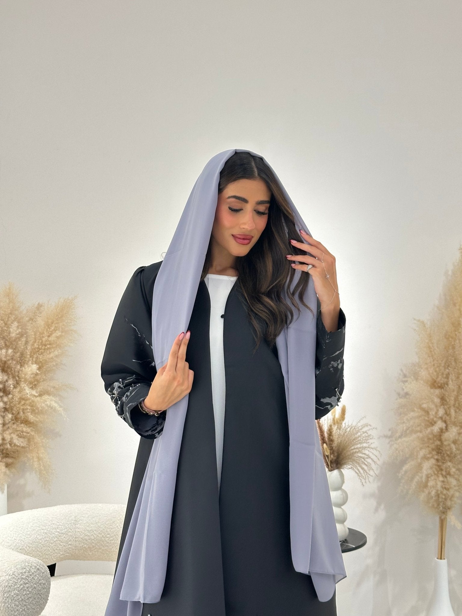 C 1260 Black Beaded Abaya