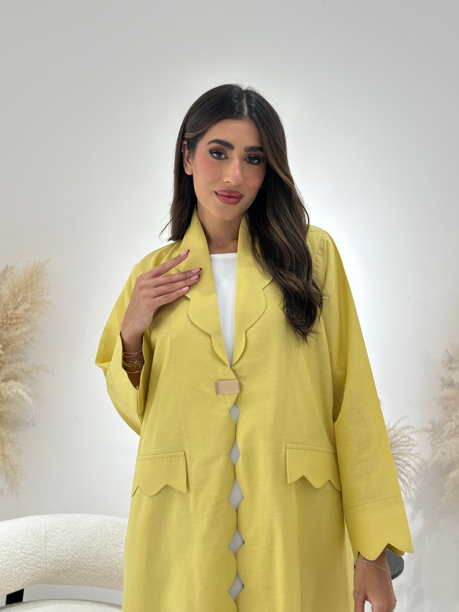 C 1262 Yellow Coat Abaya