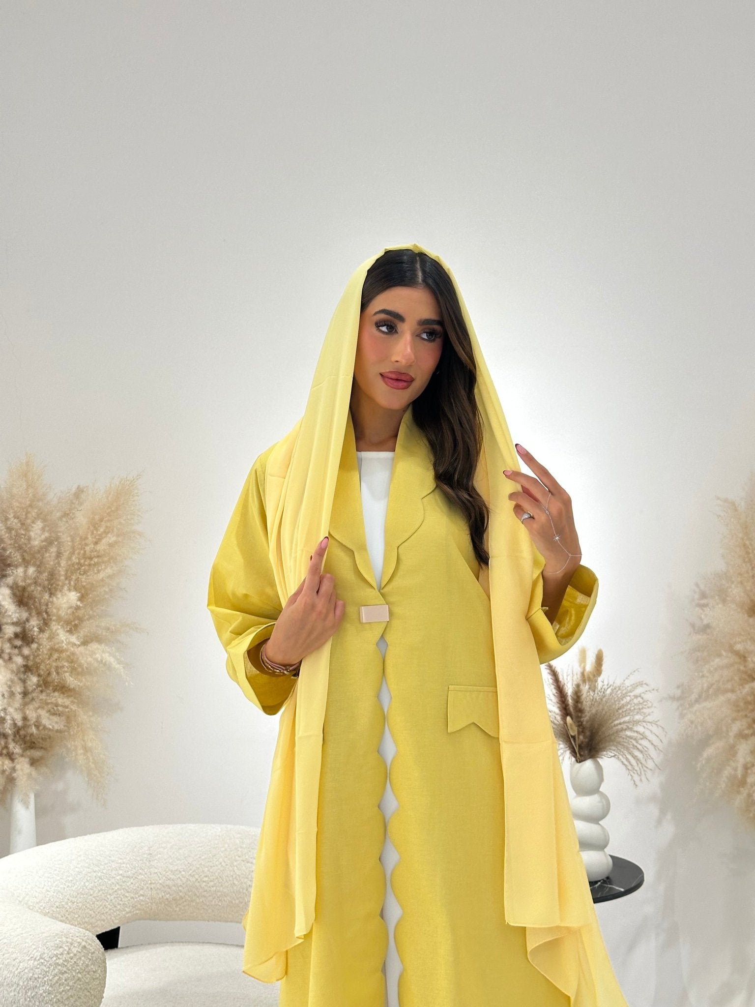 C 1262 Yellow Coat Abaya
