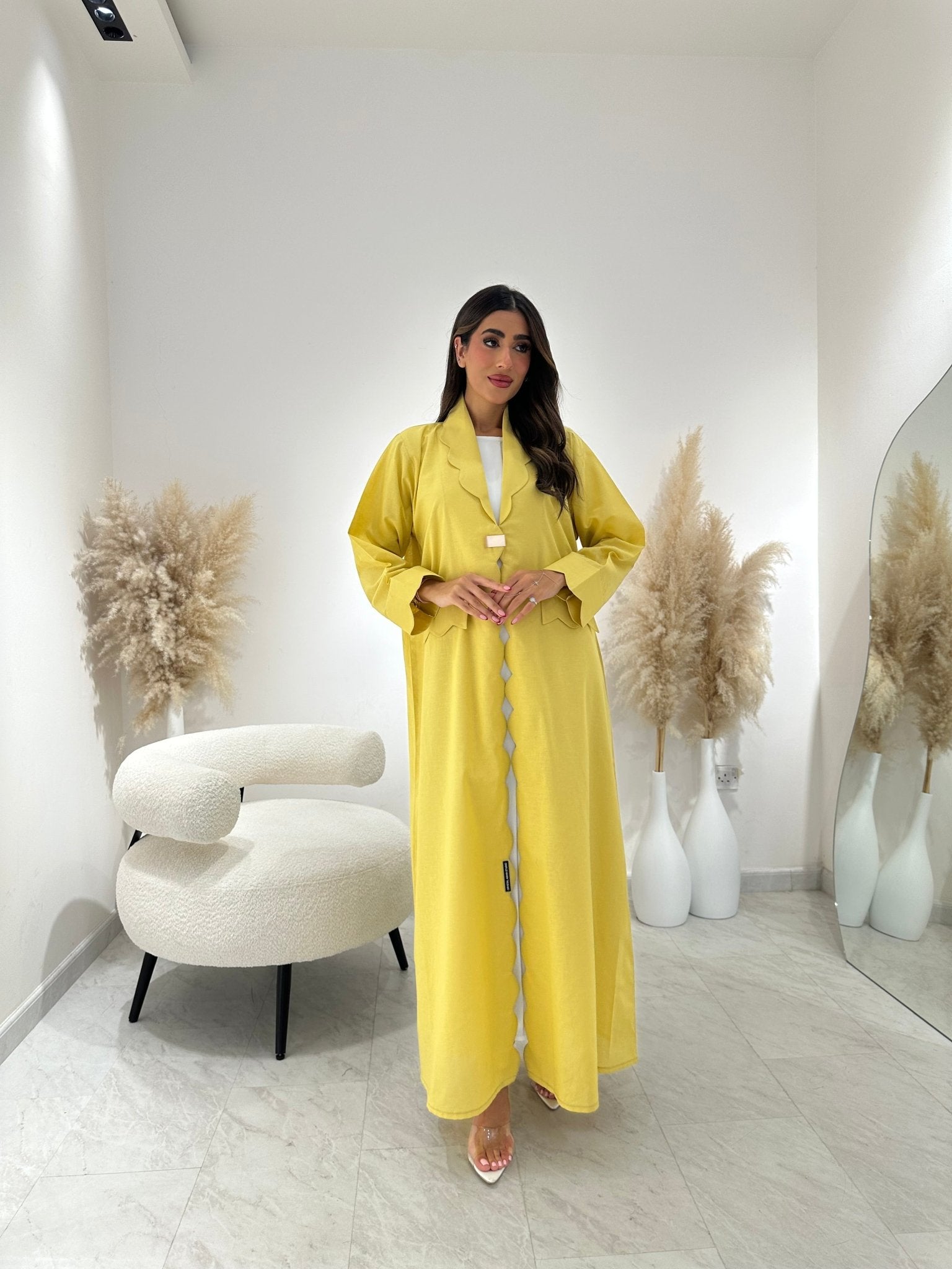 C 1262 Yellow Coat Abaya