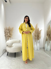 C 1262 Yellow Coat Abaya