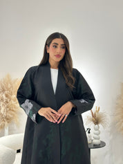 C 1263 Black Printed Abaya