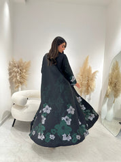 C 1263 Black Printed Abaya