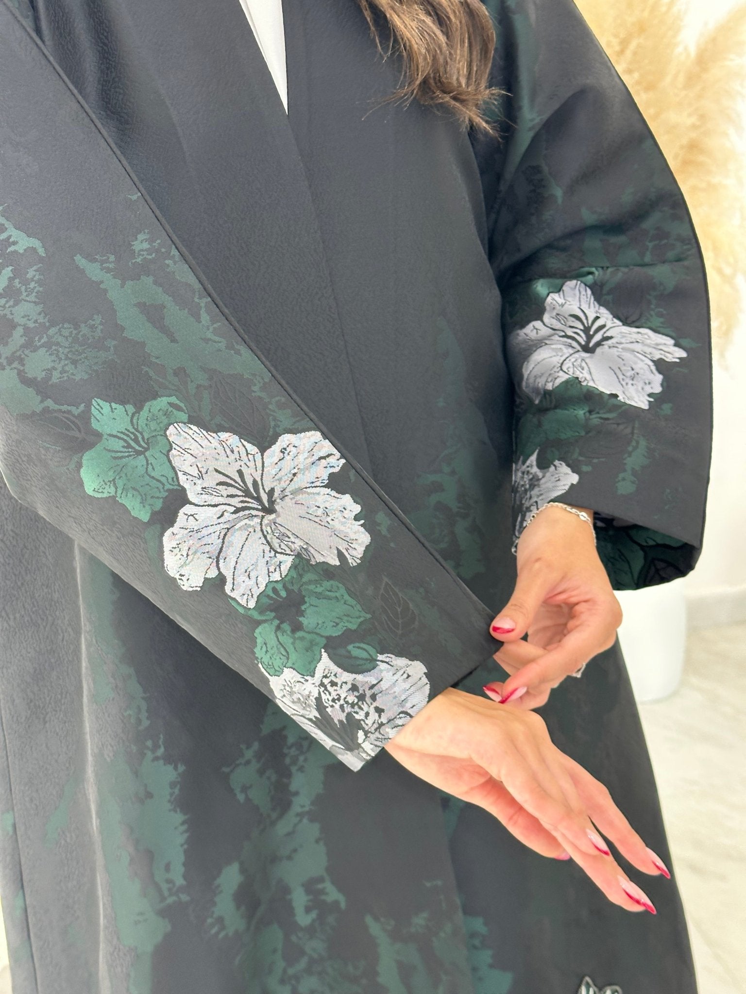 C 1263 Black Printed Abaya