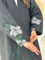 C 1263 Black Printed Abaya