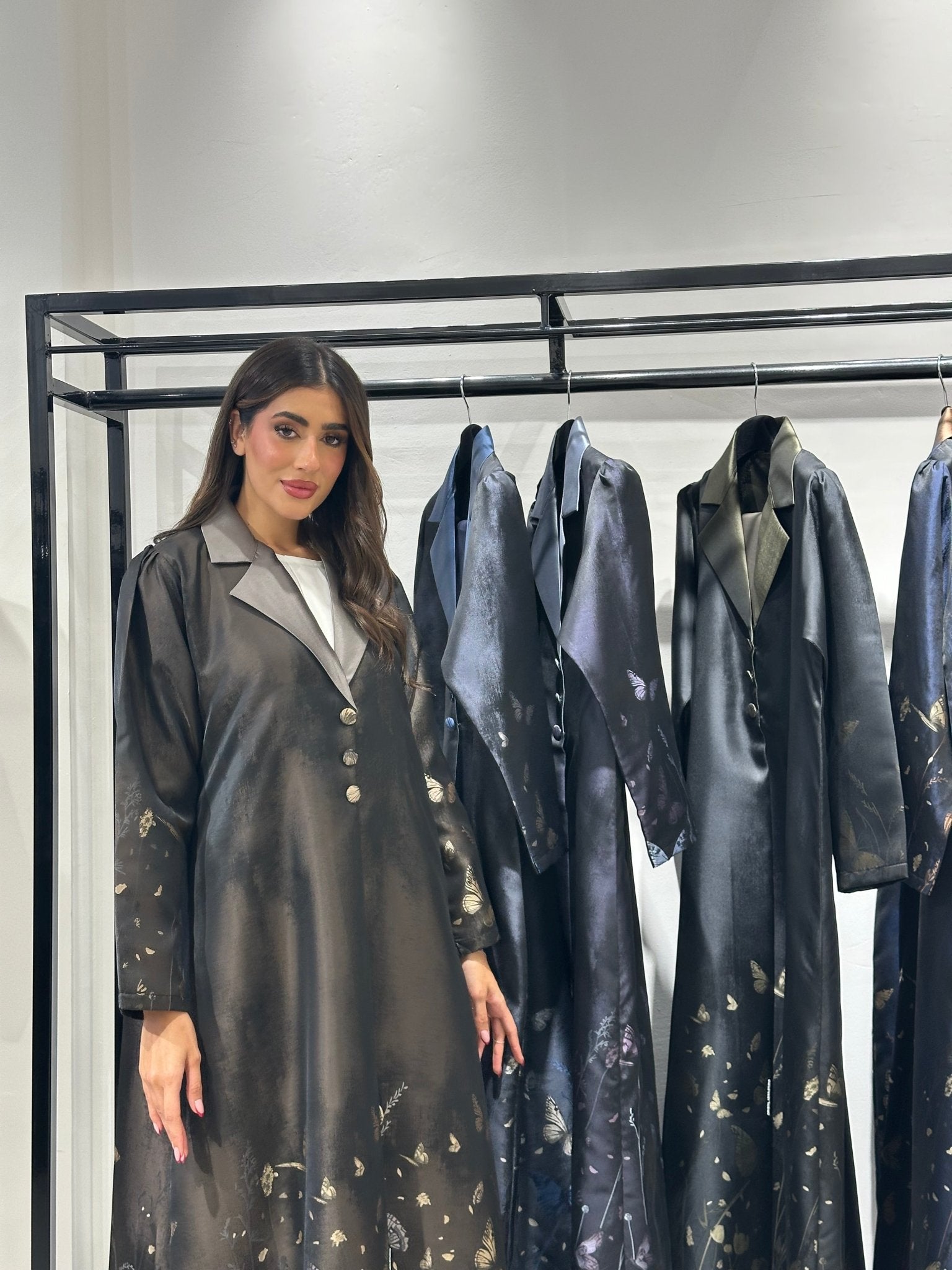 C 1264 - 01 Bronze Butterfly Printed Abaya