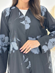 C 1265 Midnight Blue Printed Abaya