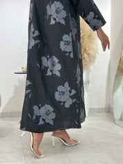 C 1265 Midnight Blue Printed Abaya
