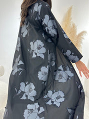 C 1265 Midnight Blue Printed Abaya