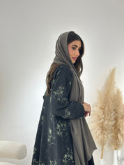 C 1266 Forest Green Beaded Abaya