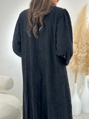 C 1268 Black Dantel Abaya