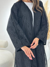 C 1269 Black Dantel Abaya