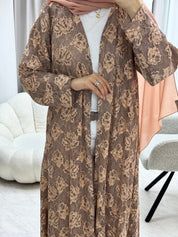 C 1278 - 03 Amber Brown Dantel Abaya