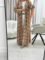 C 1278 - 03 Amber Brown Dantel Abaya