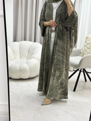 C 1279 - 03 Olive Tie Dye Abaya