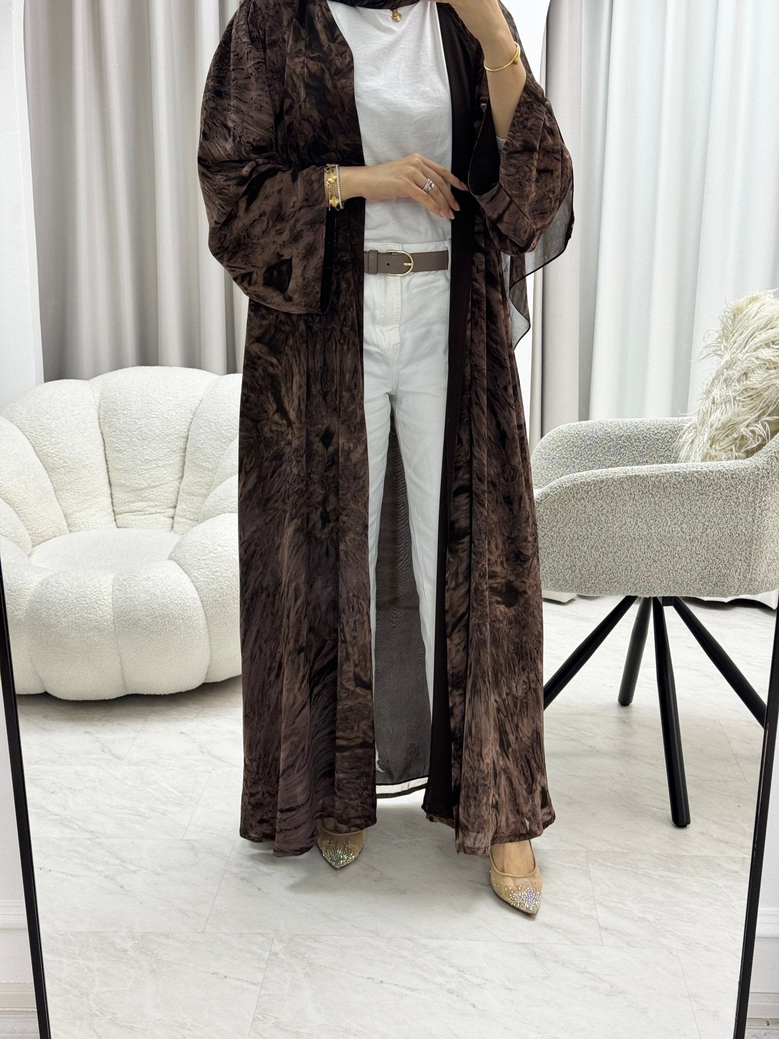 C 1279 - 04 Mocha Tie Dye Abaya