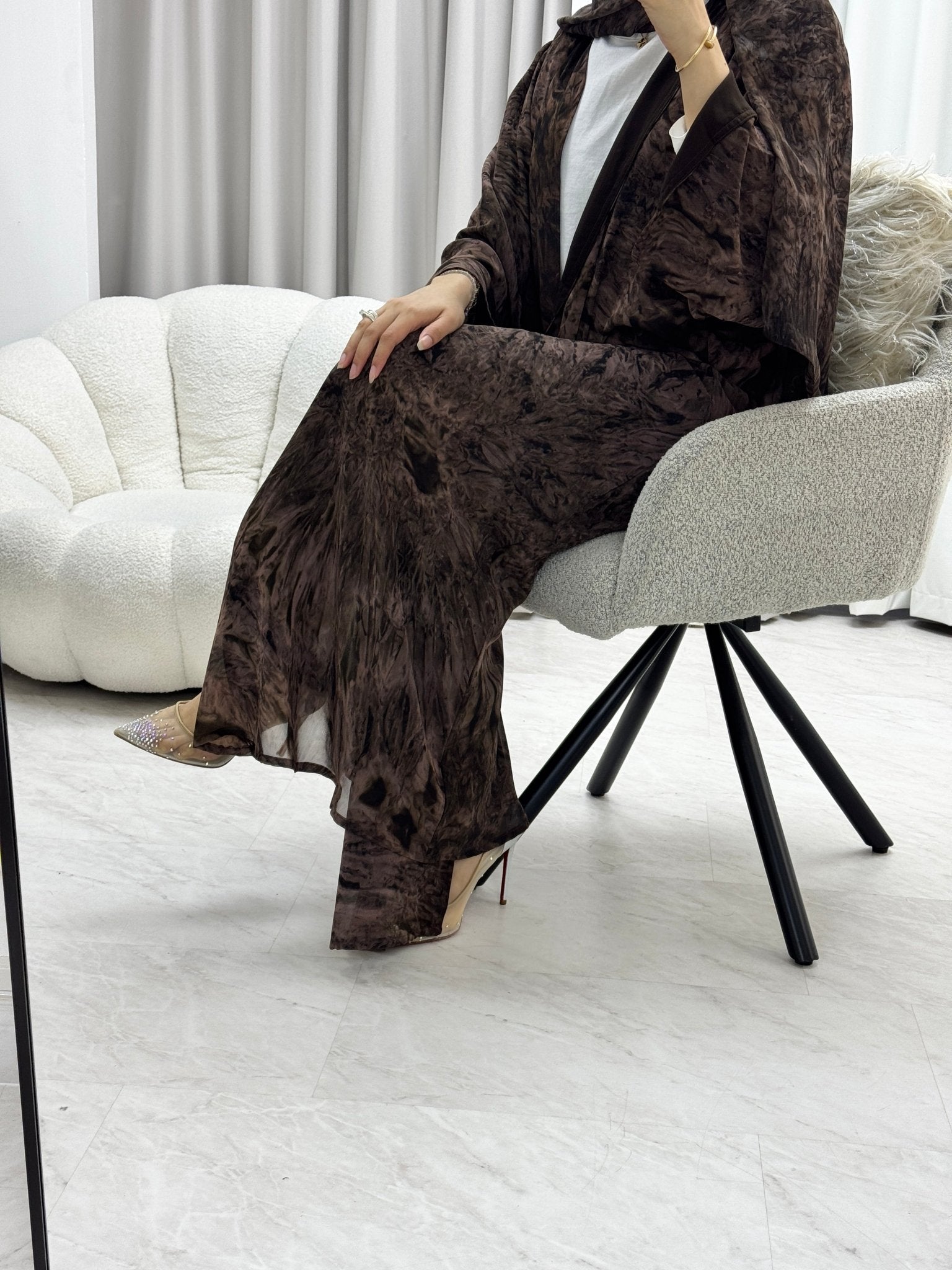 C 1279 - 04 Mocha Tie Dye Abaya