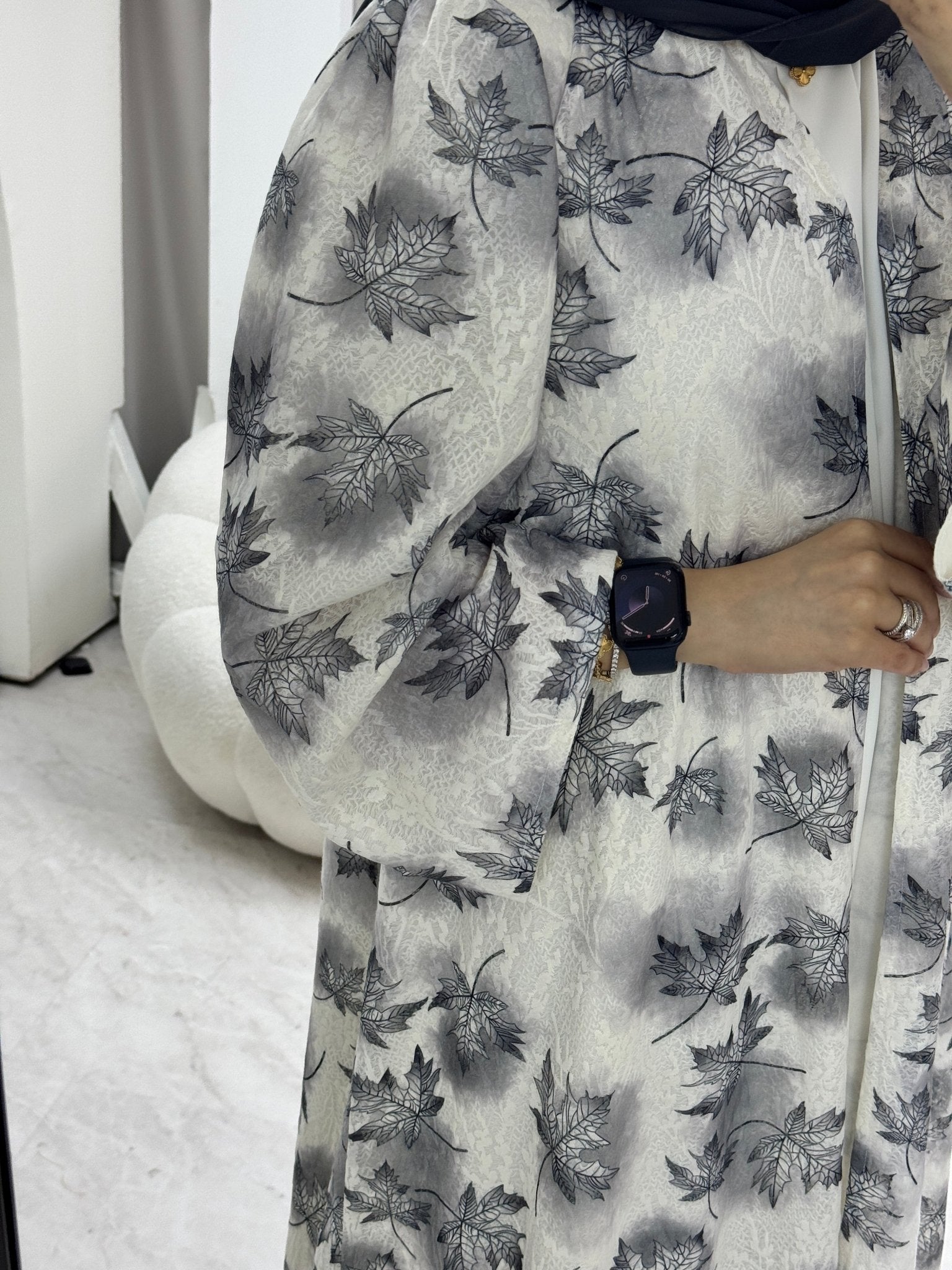 C 1280 - 04 Light Grey Dantel Abaya