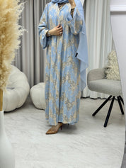 C 1282 Powder Blue Dantel Abaya