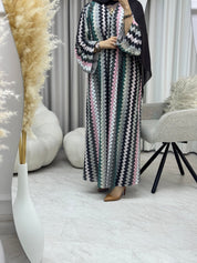 C 1283 - 02 Silver Green Wave Abaya