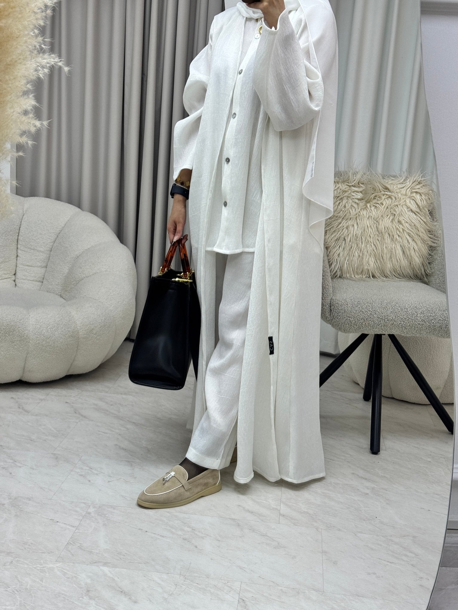 C 1285 - 03 White Travel Set Abaya
