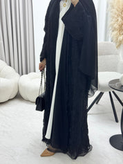 C 1289 - 06 Black Beaded Dantel Abaya