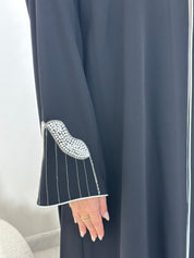 C 1297 Black Embroidered Abaya