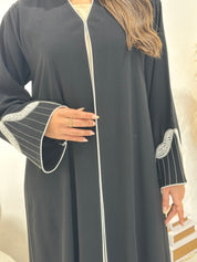 C 1297 Black Embroidered Abaya