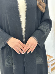 C 1300 Black Lace Abaya