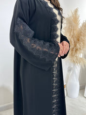 C 1304 Black Lace Abaya