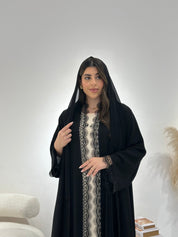 C 1306 Black Lace Abaya