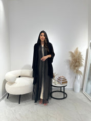 C 1307 Black Lace Abaya