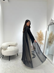 C 1307 Black Lace Abaya
