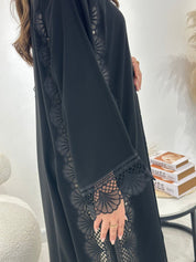 C 1309 Black Lace Abaya