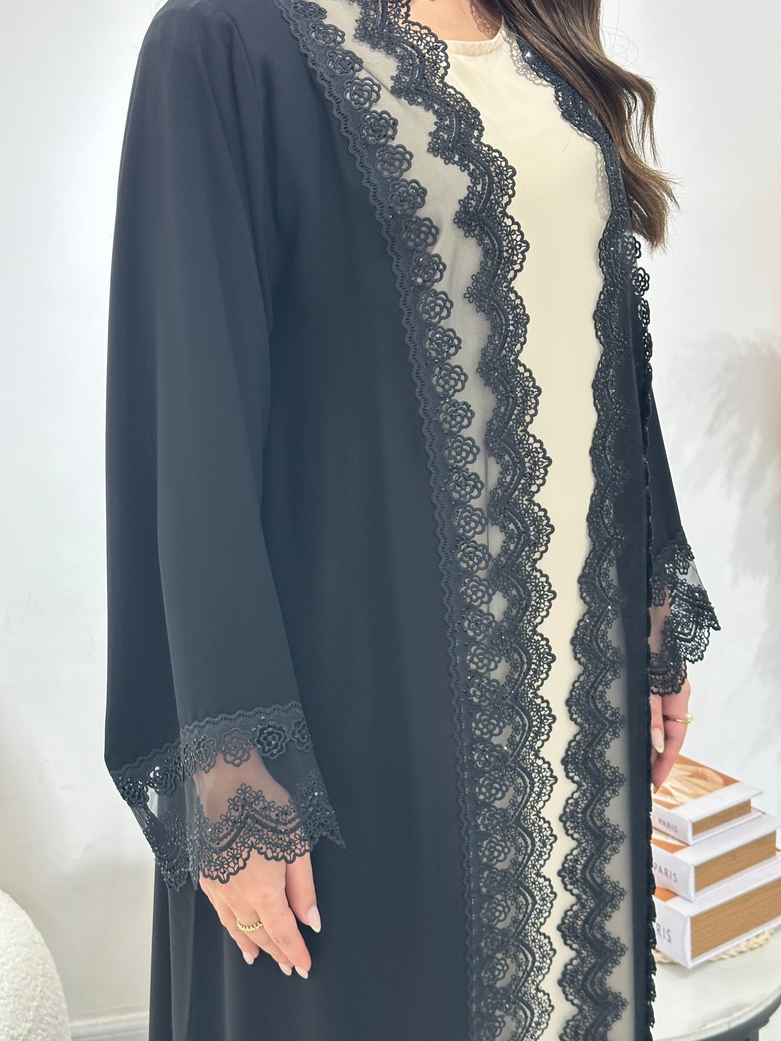 C 1311 Black Lace Abaya