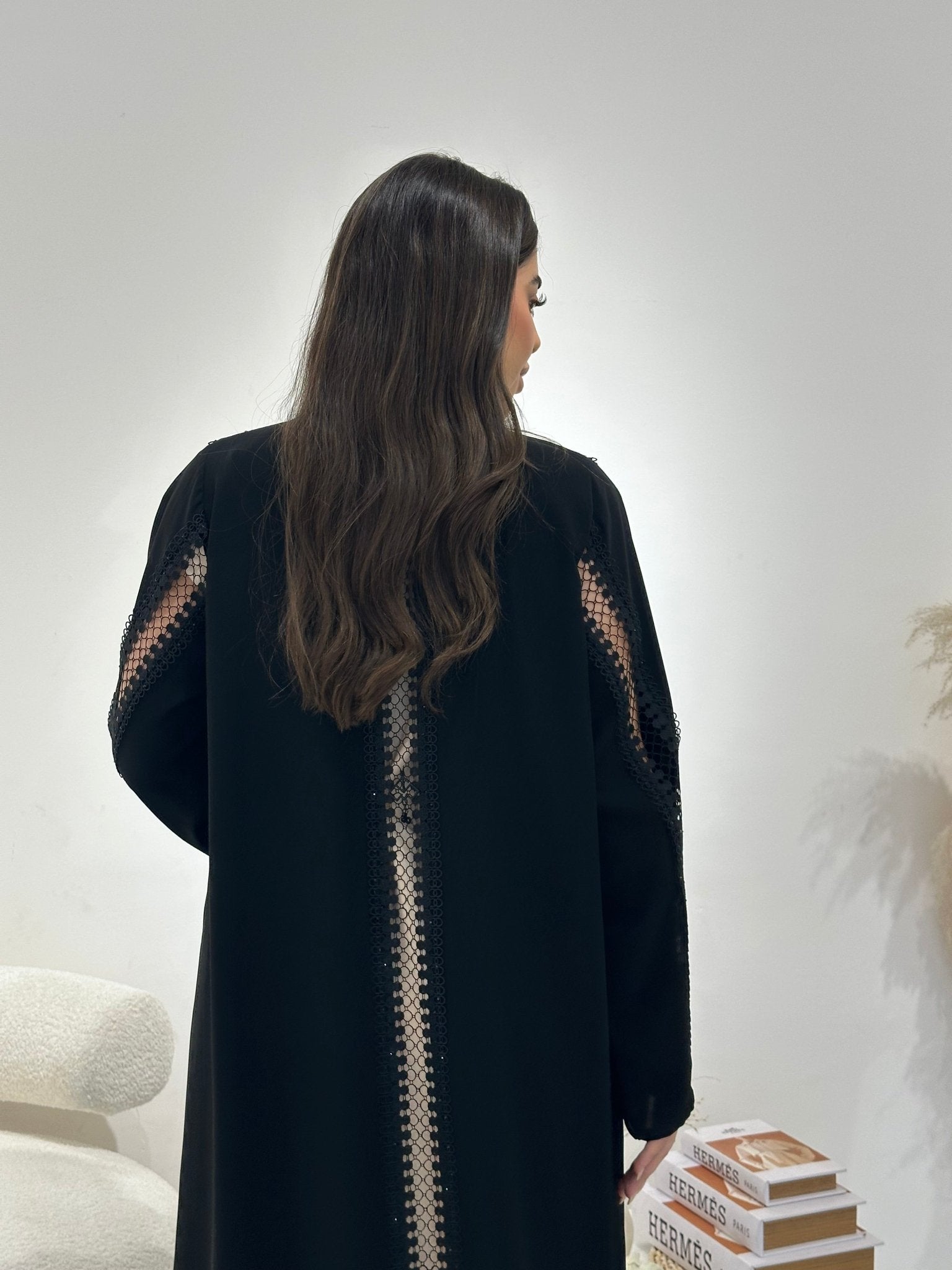 C 1315 Black Lace Abaya