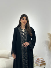 C 1318 Black Lace Abaya