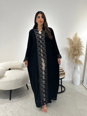 C 1318 Black Lace Abaya