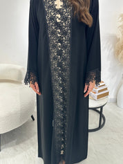 C 1318 Black Lace Abaya